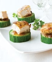 Chicken and Cucumber Canapes with Onion Marmalade